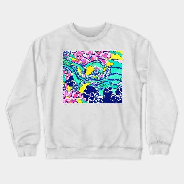 Abstract chinoiserie pattern Crewneck Sweatshirt by SophieClimaArt